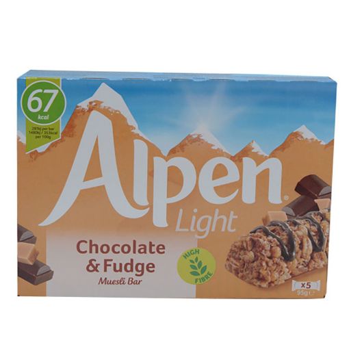 Picture of ALPEN LIGHT CHOCOLATE FUDGE X 5 19G
