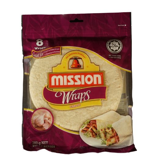 Picture of MISSION WRAPS GARLIC 360G