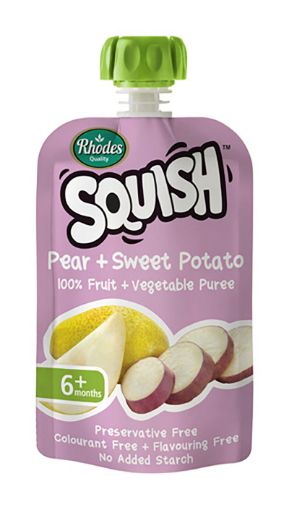 Picture of RHODES SQUISH PEAR SWEET POTATO PUREE 110ML