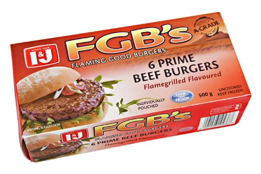 Picture of I&J FGB BURGERS X6 500G