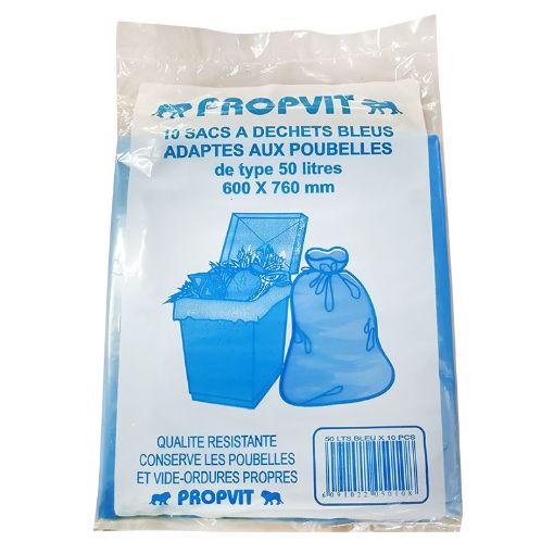 Picture of PROPVIT SAC POUBELLE BLEU 50LX10