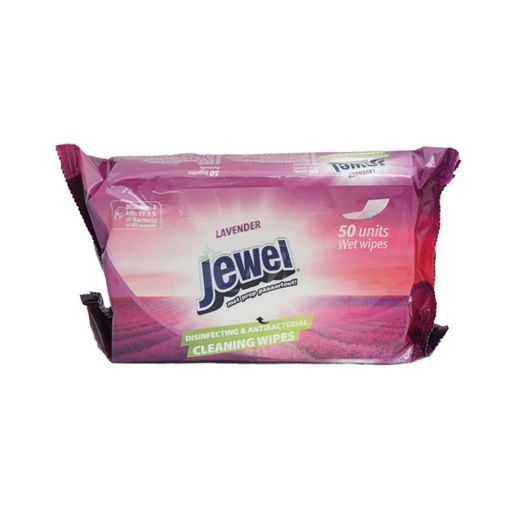 Picture of JEWEL DISINFECTING ANTIBACTERIAL CLEANING WIPES LAVENDER X 50