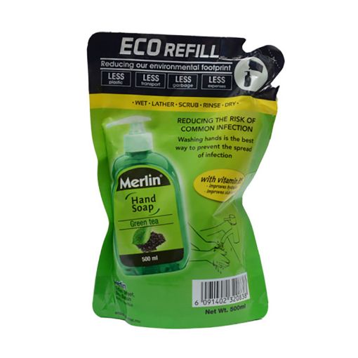 Picture of MERLIN SAVON LIQUIDE POUCH THE VERT 500ML