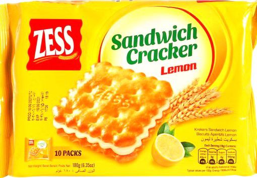 Picture of ZESS SANDWICH CRACKER LEMON 180 G
