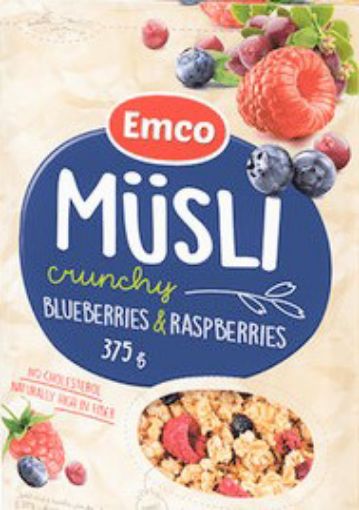 Picture of EMCO MUESLI RASPBERRIES  BLUEBERRIES 375G