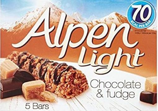 Picture of ALPEN LIGHT CHOCOLATE FUDGE X 5 19G