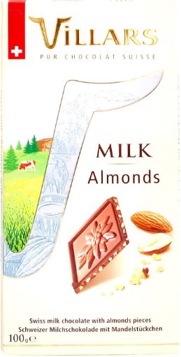 Picture of VILLARS MILK CHOCOLATE WITH ROAST ALMOND 100G