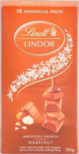 Picture of LINDT LINDOR SINGLE HAZELNUT 100G