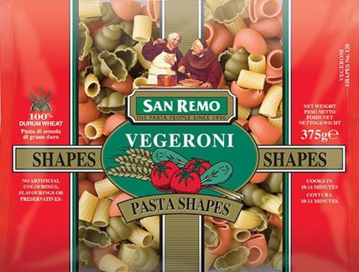 Picture of SAN REMO VEGERONI PASTA SHAPES 375G