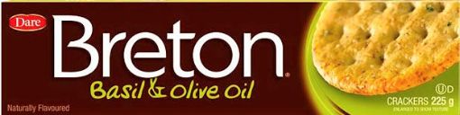 Picture of BRETON CRACKERS  BASIL OLIVE 225G