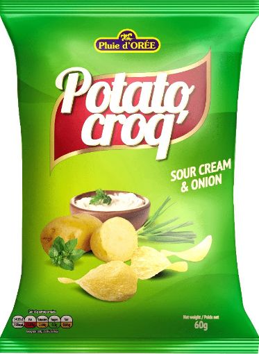 Picture of PLUIE D'OREE POTATO CROQ SOUR CREAM ONION 60G