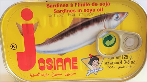 Picture of JOSIANE SARDINES A HUILE DE SOYA JAUNE 125GMS