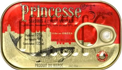 Picture of PRINCESS SARDINES IN VEGETABLE OIL 125GM