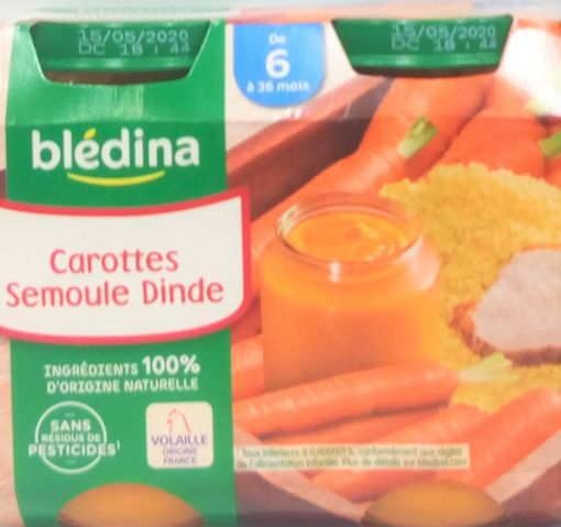 Picture of BLEDINA CAROTTES SEMOULE DINDE X2 200G