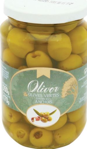 Picture of OLIVOR GREEN OLIVES STUFFED WITH ANCHOVIES 350G