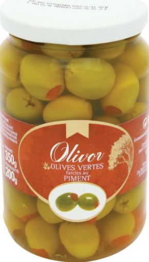 Picture of OLIVOR GREEN OLIVES STUFFED WITH PIMIENTO 350G