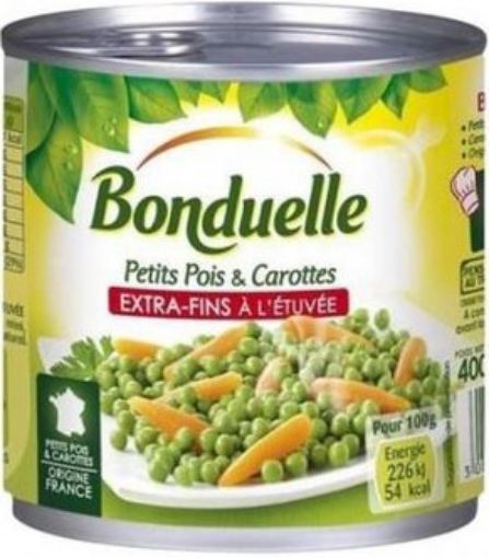 Picture of BONDUELLE PETIT POIS  CAROTTES TRES FIN 400G