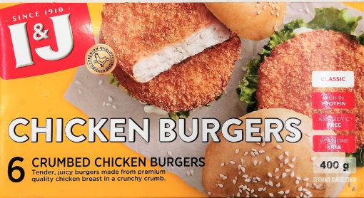 Picture of I&J CHICKEN BURGERS 400G