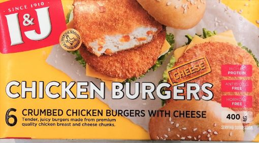 Picture of I&J CHICKEN CHEESE BURG 400G