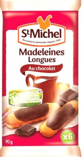 Picture of ST MICHEL MADELEINES LONG FOURRE CHOCO 240G