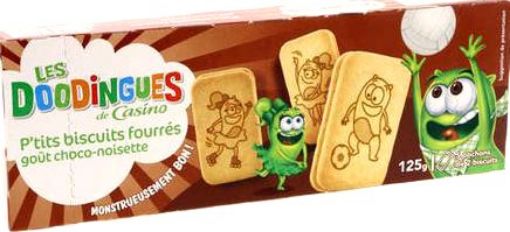 Picture of CO DOODINGUES PETIT BISCUITS FOURRES GOUT CHOCO NOISETTE 125G