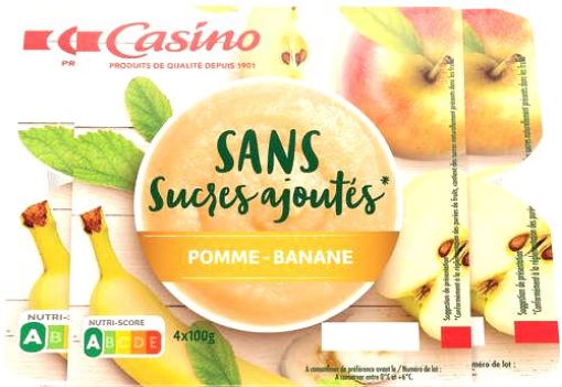 Picture of CASINO COMPOTES ALLEGEES EN SUCRE POMEM BANANE 4X100G