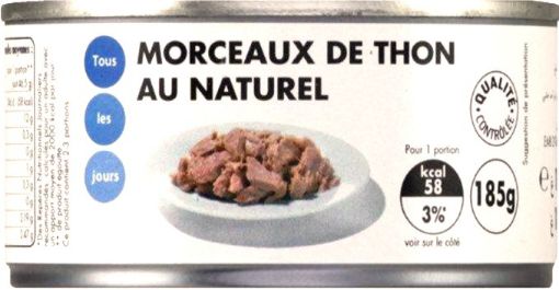 Picture of TLJ MORCEAUX DE THON AU NATUREL 130G