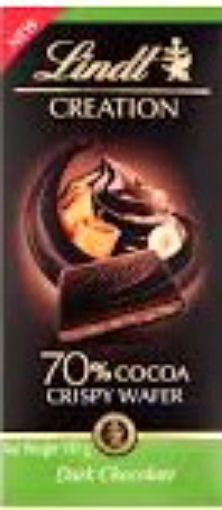 Picture of LINDT CREATION DARK 70 COCOA CRISPY WAFER 145G