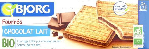 Picture of BJORG BISCUIT FOURRE CHOCOLAT LAIT 225G