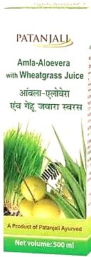 Picture of PATANJALI AMLA ALOEVERA JUICE WITH WHEAT GRASS 500ML