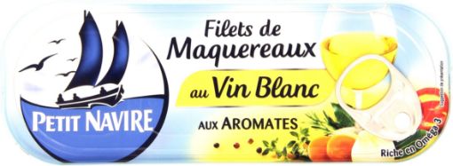 Picture of PETIT NAVIRE MAQUEREAUX VIN BLANC 175G