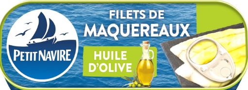 Picture of PETIT NAVIRE MAQUEREAUX HUILE D'OLIVE EXTRA VIERGE 145G