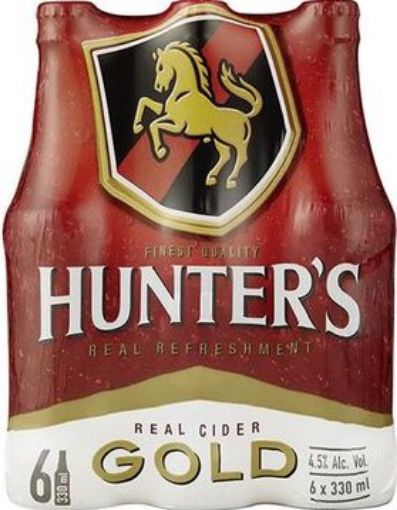 Picture of HUNTERS CIDER GOLD X 6 330ML