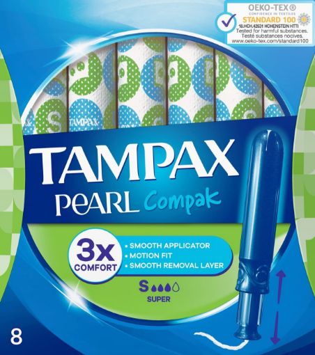 Picture of TAMPAX COMPAK PEARL SUPER 12X8CT