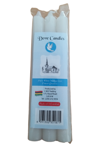 Picture of DOVE WHITE CANDLE PACK X 3