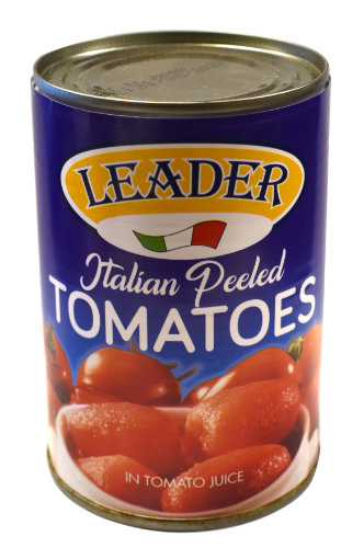 Picture of LEADER WHOLE PEELED TOMATO 400G