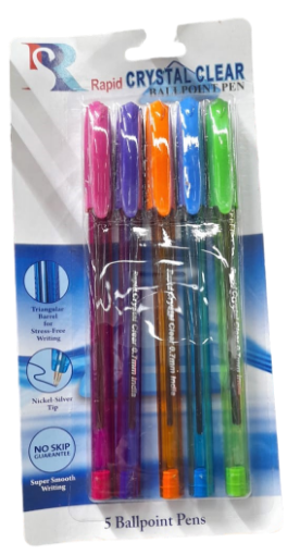 Picture of RAPID PEN CRYSTAL CLEAR 5 COLOURS BLISTER