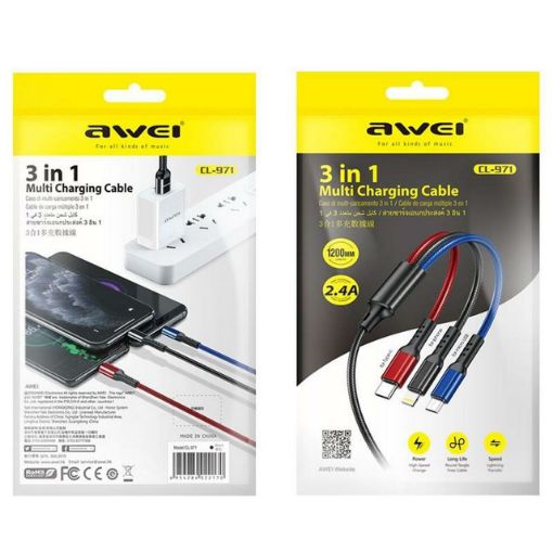 Picture of AWEI AWEI CL971 3 IN 1 DATA CABLE