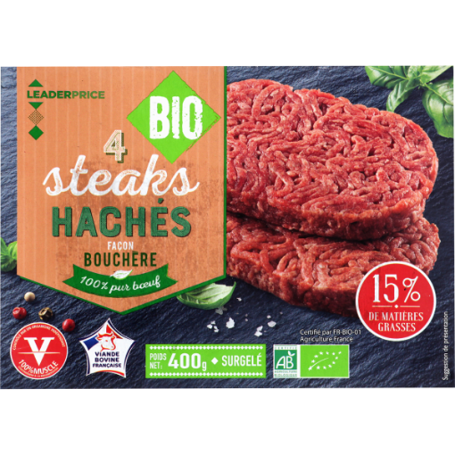 Picture of LP BIO STEAKS HACHES 15% 400G