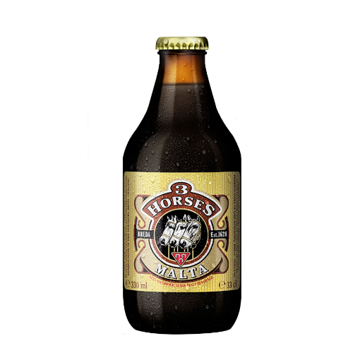 Picture of 3 HORSES DARK BOTTLE 330ML PINT