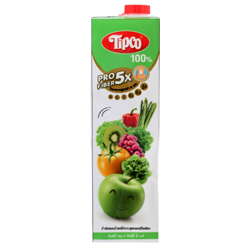 Picture of TIPCO JUICE 100% PROFIBER MIXED VEGETABLE AND GREEN APPLE 1LT