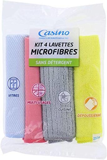 Picture of CASINO KIT 4 LAVETTES MICROFIBRES