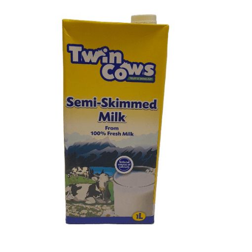 Picture of TWIN COWS UHT MILK 1L - SEMI SKIMMED