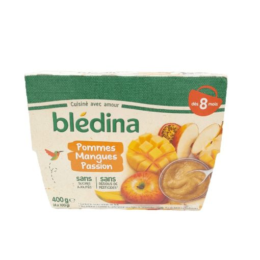 Picture of BLEDINA PUREE DE FRUITS POMME MANGUE PASSION X4 100G