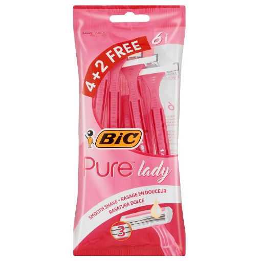 Picture of BIC PURE 3 LADY RASOIRS 4 PLUS 2 FREE POUCH