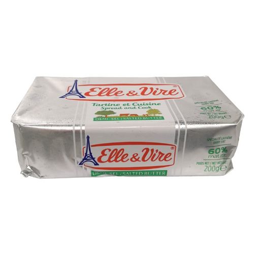 Picture of ELLE & VIRE BEURRE TARTINE & CUISSON 60% MATIERE GRASSE 1/2 SEL 200G