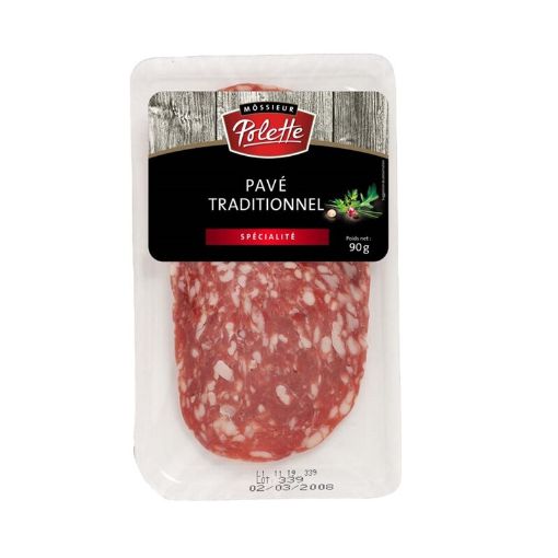 Picture of POLETTE TRANCHE PAVE SAUCISSON NATURE 90G