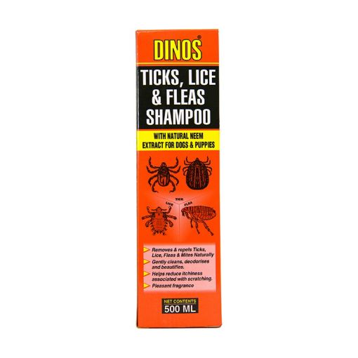 Picture of DINOS TICKS LICE AND FLEE  SHAMPOO 500 ML