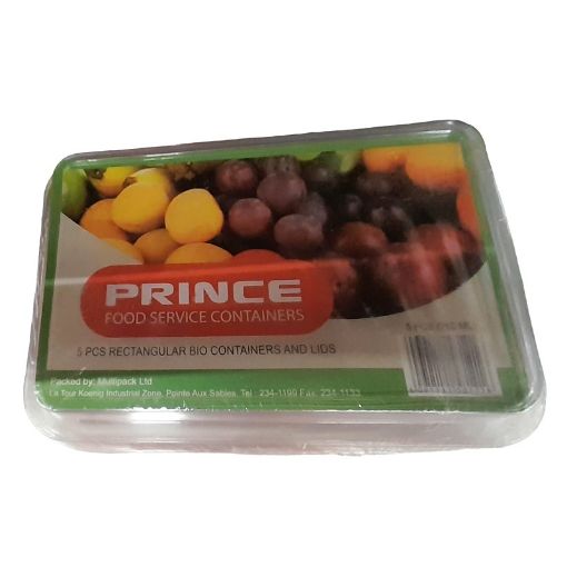 Picture of RECTANGLE BIO CONTAINER 750ML X5 LID