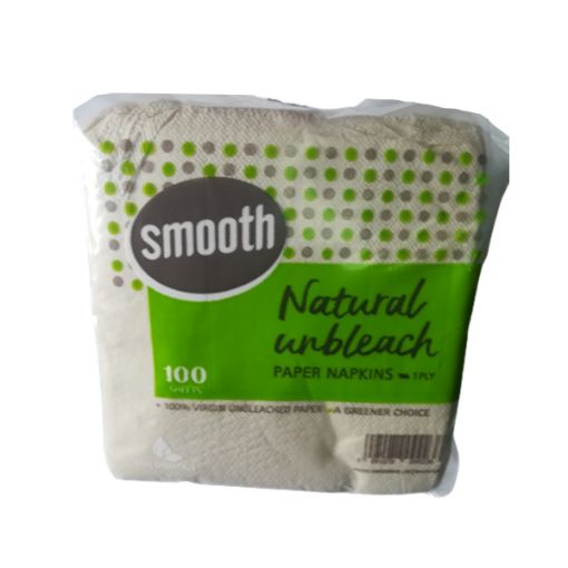 Picture of SMOOTH NATURAL UNBLEACH SERVIETTE 1 PLY X 100